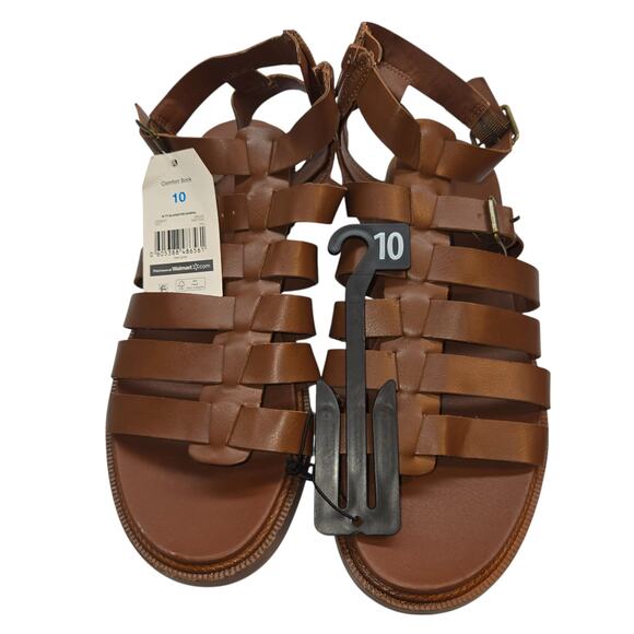 NWT Time & True 10 Flat Brown Women's Sandal Shoe New With Tags - Picture 2 of 7